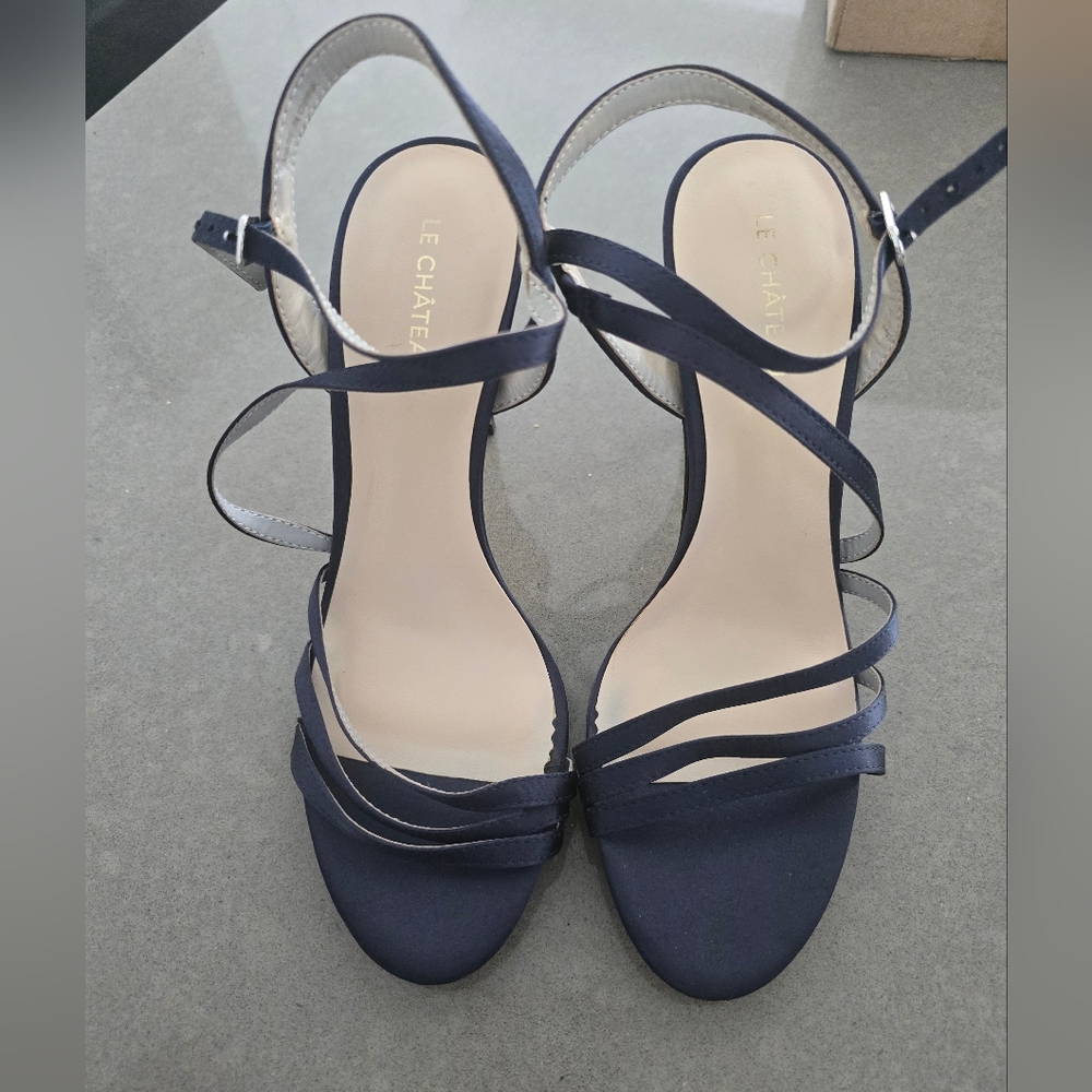 Le Chateau Women's Dark Blue Strappy Heels